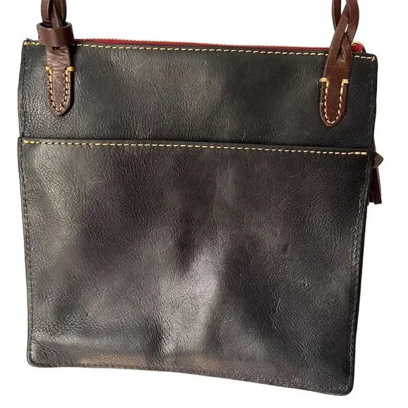 Dooney & Bourke Florentine Leather Triple Zip Crossbody Bag Black - Picture 2 of 6